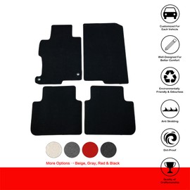 Floor Mats Compatible with 2013-2017 Honda Accord Sedan, Factory Fitment Carpet Front & Rear Black 4PC Nylon by IKON MOTORSPORTS, 2014 2015 2016