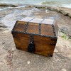 Nautical Cove Angular Pirate Treasure Chest Made of Solid Wood