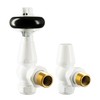 VANCOCO Traditional Angled Brass Thermostatic Radiator Valve 15mm 1/2'' Handwheel