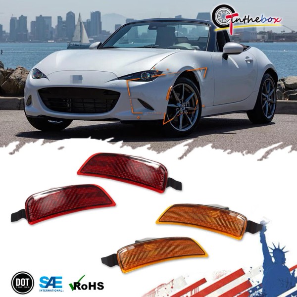 GTINTHEBOX OE-Style Front & Rear Side Marker Lights Housings For