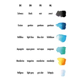 Marabu 0145000000103 - Aqua Pen Graphix, Metropolitan, 6 Aquarellfilzstifte im Set mit brillanter Farbe, wasserbasierte Tusche, Doppelspitze, aquarellierbar auf Aquarellpapier