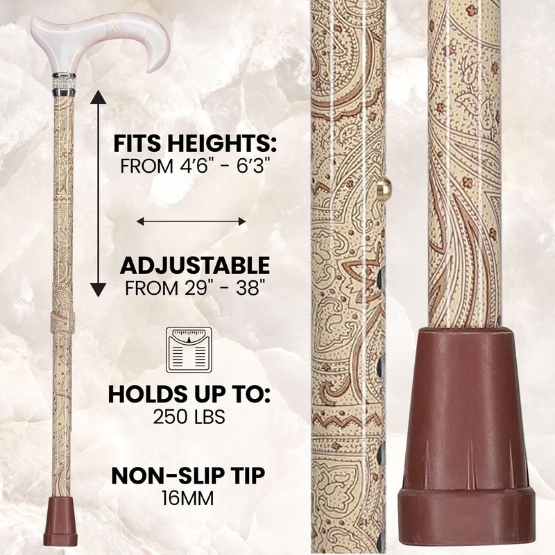 Creme Pearlz Adjustable Cane