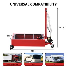 Oil Drain Pan 20 Gallon Oil Drain Tank, 76L Low Profile Oil Drain Pan, Large Capacity Oil Change Pan, Foldable Hand, with Pump, Hose, Swivel Casters Wheels for Car, SUV, Trucks Oil Draining