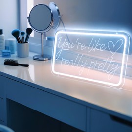 You're Like Really Pretty Neon Sign White Light Led Neon Signs for Room Decor Led Wall Sign for Girls’ Bedroom Wall, Women's Bathroom and Fitting Room