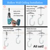 Evsteluo White Swag Ceiling Hooks – 4 Sets with Hardware