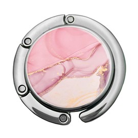 Bosketo Foldable Purse Hook Womens Bag Table Hanger Collection Desk Hooks for Purse (1pack Pink Pretty Hook)