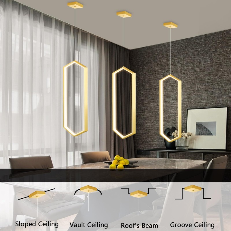 Ring Chandelier Modern LED Dimmable Pendant Lighting Adjust Ceiling Light