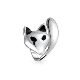 Fox Animal Bead Charm .925 Sterling Silver