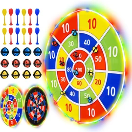 29" Large Dart Board for Kids, Dart Board with 12pcs Sticky Balls and 12 pcs Darts, Indoor/Sport Outdoor Carnival Party Game Toys, Boys Girls Birthday Gifts for 4 5 6 7 8 9 10 11 12 (LED Version)