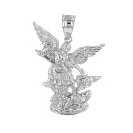 Claddagh Gold Certified 925 Sterling Silver Saint Michael The Archangel Charm Pendant