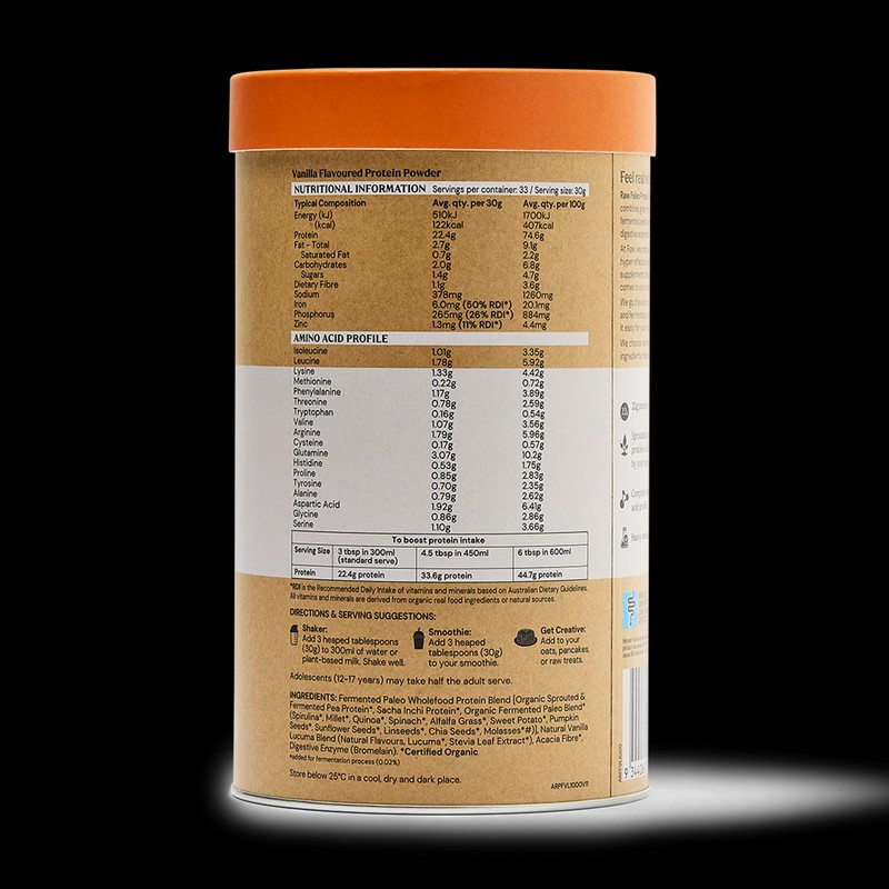 Amazonia Raw Gentle Digest Paleo Protein Powder - Vanilla, 1Kg