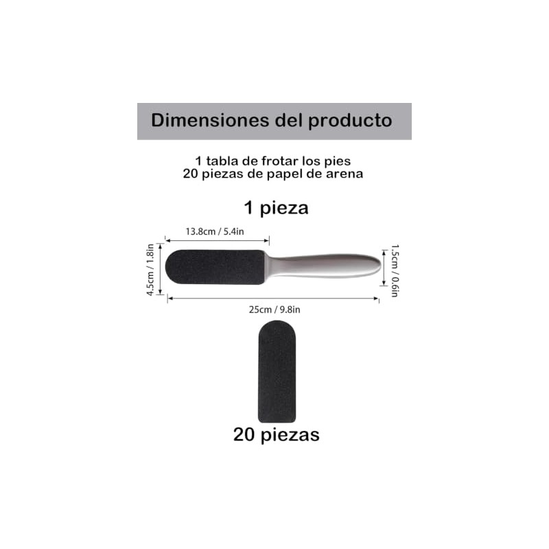 20 Lijas Y 1 Pieza Lima Para Pies De Acero