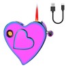 3-in-1 Dual-Heart Lighter: Windproof Flame, 100 I Love You Laser