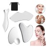 Kit De Guasha Facial De Acero Inoxidable De 4 Piezas