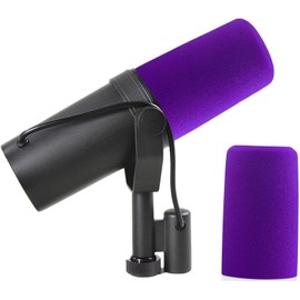 LEFXMOPHY for Shure SM7B Windscreen, for Shure SM7dB Vocal Microphone Pop Filter Wind Foam RK345 Replacement Pop filter Purple Windsock Cover