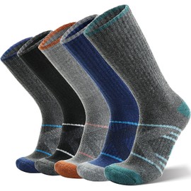 ANTSANG Merino Hiking Socks Outdoor Wool Socks Warm Wool Socks Thick Trekking Work Socks Breathable Thermal Socks Gifts Winter Socks for Men Women (36-42, Orange/Grey/Blue/Black)