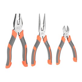 HARFINGTON 3Pcs Pliers Set with 8" Linesman Pliers, 8" Needle Nose Pliers, 6" Diagonal Cutting Pliers with Wire Stripper/Crimper/Cutter Function