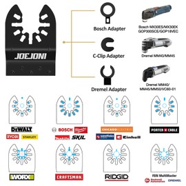 JOEJONI 27-Piece Multitool Saw Blades Set, Universal Multitool Accessories, Oscillating Accessory Set, for Fein Multimaster, Ryobi, Milwaukee, Bosch, Dremel, Dewalt, Rockwell, Makita and More