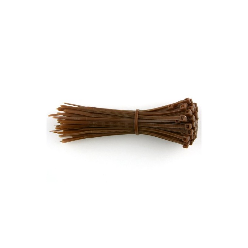 100 x Brown Cable Ties - 100mm x 2.5mm (Zip