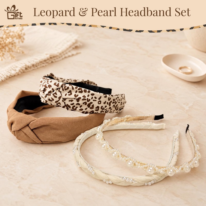 12 PCS Leopard Hair Accessories Set, Headbands & Clips Gift