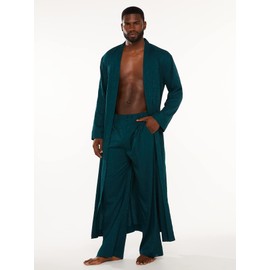 Savage X Fenty, Men's, Savage X Satin Jacquard Long Robe, Hunter Green, Medium