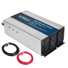 WZRELB 1800W Pure Sine Wave Inverter 12V DC to 110V 120V AC,Car Power Inverter with 4 AC Outlets, LED Display,Off-Grid Portable Power Converter for Home, RV, Truck, Camping