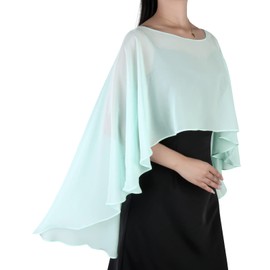 Ladiery Sheer Chiffon Capes Soft Capelets for Women, Lightweight Shawls and Wraps for Evening Party Dress Cover Up