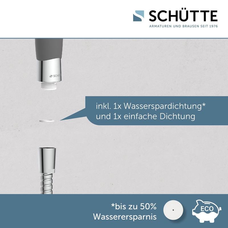 SCHÜTTE Vital Hand Shower with Non-Slip Handle, Shower Head with