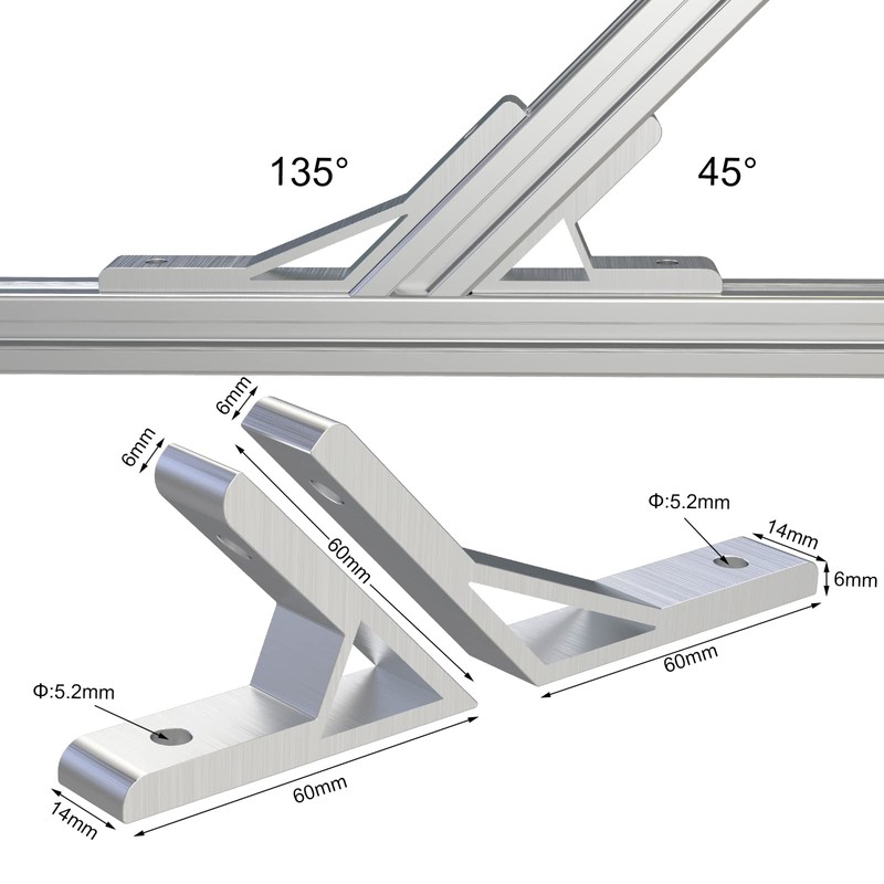 4Pcs 45 Degree/135 Degree 2020 Corner Angle Bracket Connection Joint