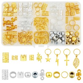 LEGENTLISUR 200 Stück Goldene Haarperlen Haarschmuck Zopfzubehör für Zöpfe Zöpfe Und Extensions Styling Tools für Männer Und Frauen