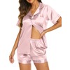 Ekouaer Satin Pajama Sets for Women 2 Piece Silk Short
