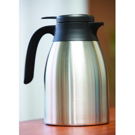 Service Ideas FCC20SS Flow Control Server, Vacuum Insulated Carafe, 2 Liter (67.6 Ounces) Stainless Steel/Black