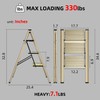 3 Step Ladder, Folding Ladder Stool, Wider Upgraded Non-Slip Treads,