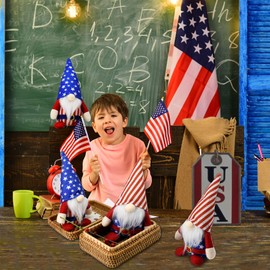 YuQi Set of 2 Patriotic Gnome Plush,Memorial Day Decorations,Independence Day Decoration Fourth of July Decorations Handmade Elf Scandinavian Household Ornaments Indoor Decor