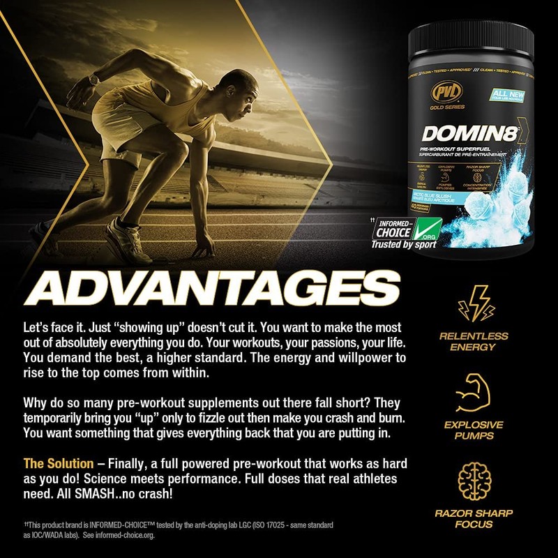 PVL Gold Series Domin8 | Pre-workout Superfuel - full dose