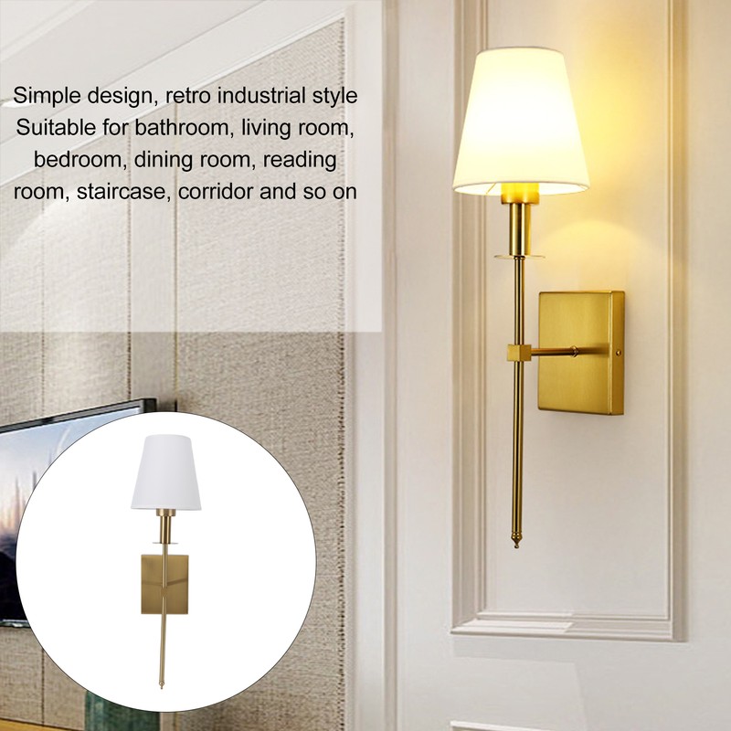 E26 E27 Wall Lampshade Retro Industrial Fabric Wall Light Shade