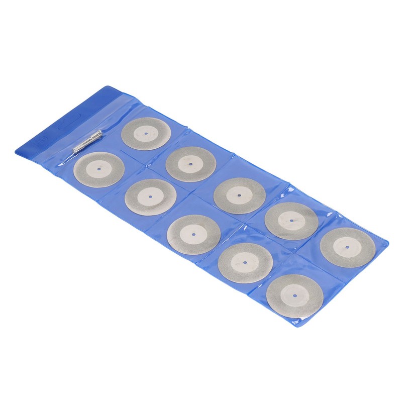 10PCS Thin Diamond Cutting Disc with Rod Round Grinding Sanding