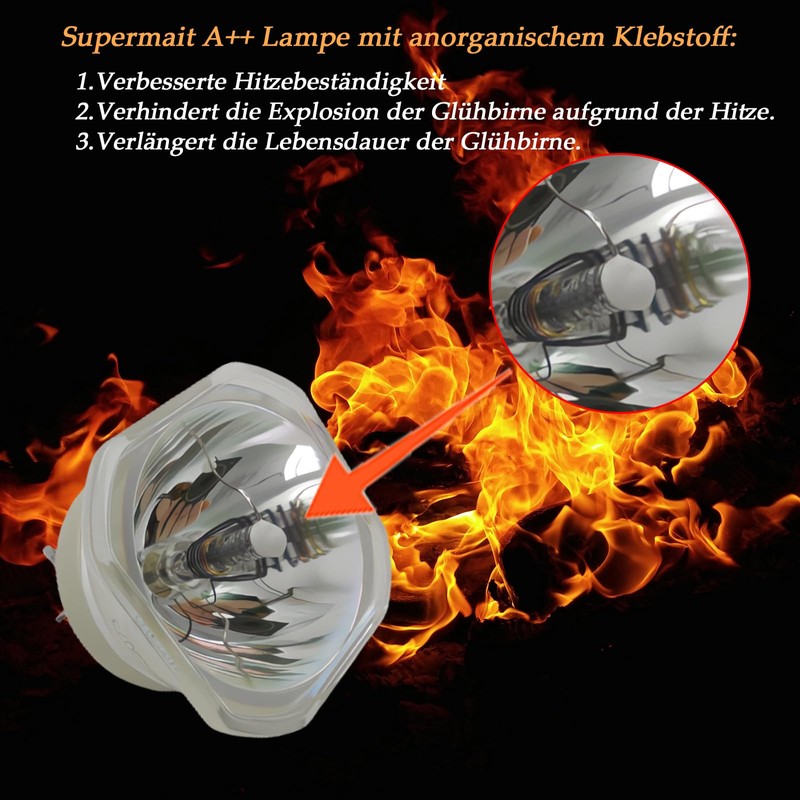 Supermait A++ Quality 5J.J9R05.001 Replacement Projector Lamp with Housing Compatible