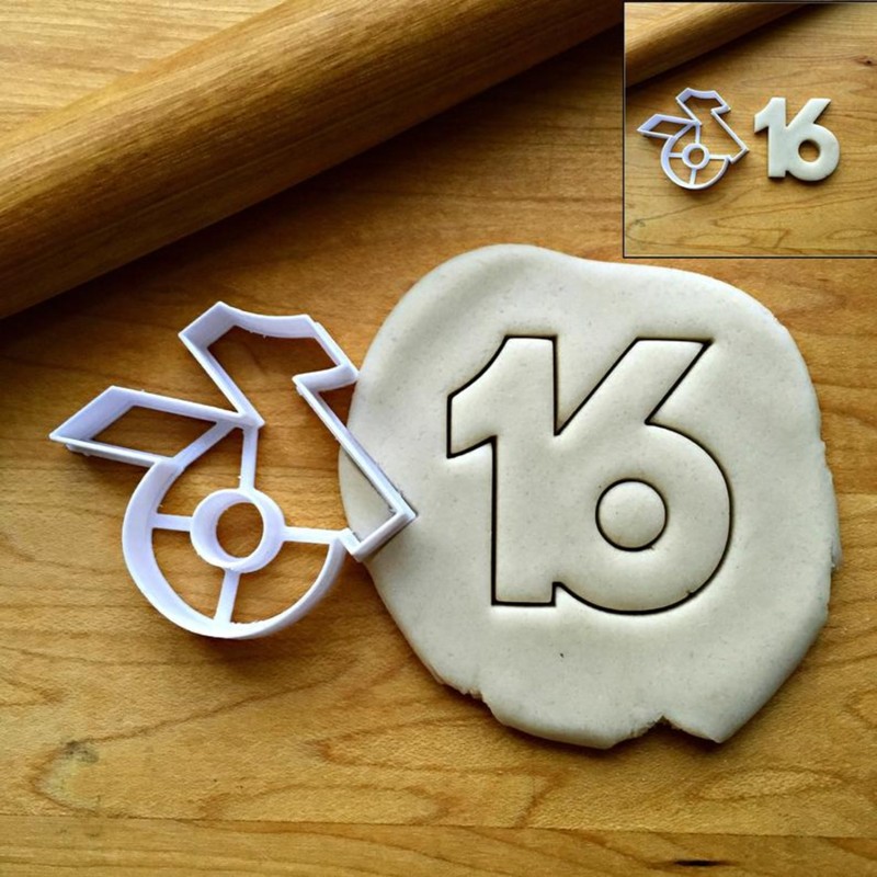 Sweet Prints Inc Number 16 Cookie Cutter - Dishwasher Safe