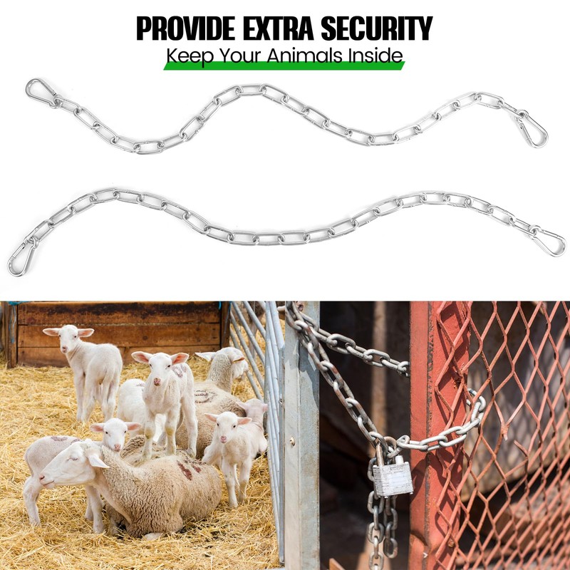 Urkupoo 2 Pack Outdoor Gate Chain Lock with 4 Carabiners,