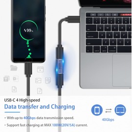 Duttek USB C Coupler 40Gbps,USB C female to female coupler supports 8k@60HZ and 100W fast charging, USB Type C Female to Female Adapter Compatible with Thunderbolt 3/4,USB Type C interface devices