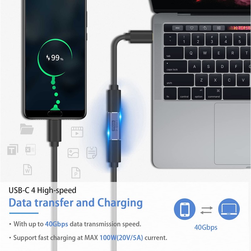 Duttek USB C Coupler 40Gbps,USB C female to female coupler