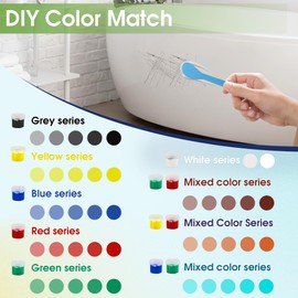 MOSAMNI Bathtub Repair Kit White for Tubs, Fiberglass Showers, Tiles, Sinks & Countertops, Fix Chips, Cracks, Holes, Scratches on Porcelain, Enamel, Acrylic, Granite, Ceramic, Quartz Surfaces