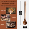 JUMXSRLE Wooden Spoon, 13 inch Extra Long Handle Wooden Cooking
