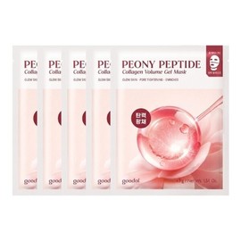 Goodal Peony Peptide Collagen Volume Elasticity Glow Gel Mask Pack x 5 sheets / 구달 피오니 펩타이드 콜라겐 볼륨 탄력 광채 겔 마스크팩X5매