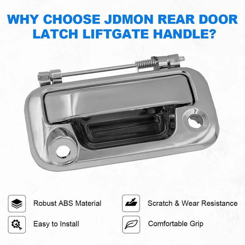 JDMON Chrome Tailgate Door Handle W/Rear Camera Hole Replacement for