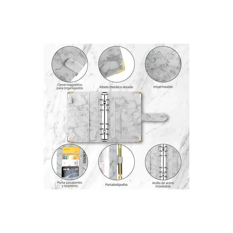 Carpeta A6 HHads 107H-abc gris liso x Unidad