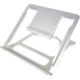 Deflecto Portable Lightweight Aluminium Laptop Stand suitable for laptops up to 17" in Silver