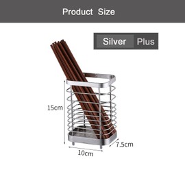 Simpcozy Utensil Holder, Stainless Steel Cutlery Drainer Sink Caddy, Rust Proof Sink Tidy Kitchen Sink Organiser, Cutlery Organiser for Kitchen Utensil (Silver plus)