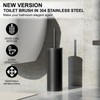 Toilet Brush, Black Toilet Brush, Includes 2 Brush Heads and
